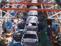 One view of vehicle assembly line at Dong Feng Nissan.
