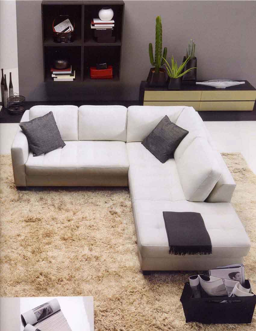 Natuzzi`s leather sofa and armchair feature the year`s theme color-white.