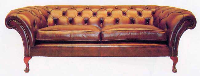 Claridge`s traditional handmade leather couch is the ultimate in regal classic styling.