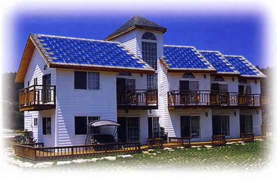 Hsin I Cheng builds solar panels on roof tiles.
