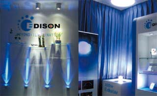 Edison`s high-powered LED lamps work indoors and outdoors. 