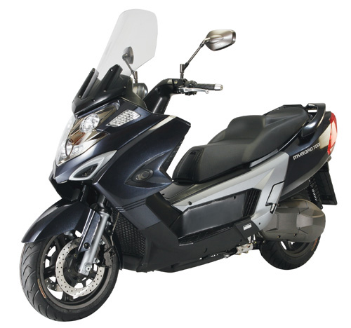 KYMCO`s Myroad 700i high-level touring scooter is the biggest scooter produced in Taiwan.