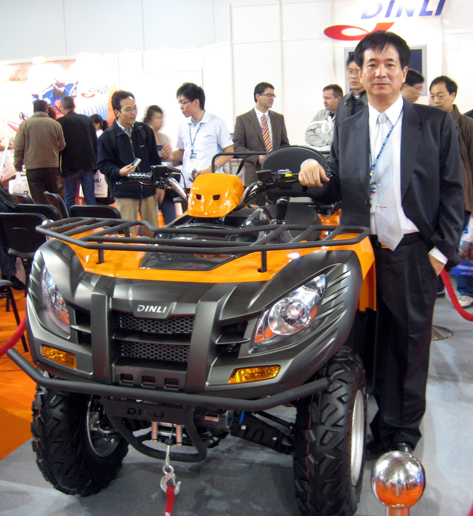 Dinli chairman T.Y. Lu at his company`s global premier of the 700cc utility ATV, the most powerful model of its type currently made in Taiwan