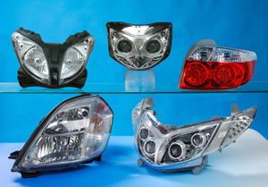 Auto and motorcycle lamps produced by Yalong.