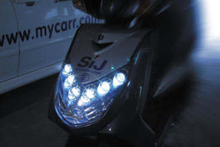 Mycarr`s LED scooter headlamps are ready for the market.