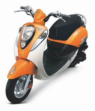 The SYM Mio, a very successful scooter developed by Nova.