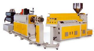 The rigid spiral pipe extrusion line developed by Sun Yu has maximum external diameter capacity of 160mm to 260mm. The rigid spiral pipe extrusion line developed by Sun Yu has maximum external diameter capacity of 160mm to 260mm.