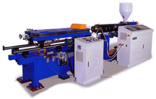 Extrusion line for corrugated pipes designed by Tai Shin. Extrusion line for corrugated pipes designed by Tai Shin.