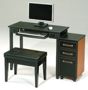 An elegant office furniture set supplied by Tai Yi includes table, chair and file cabinet.