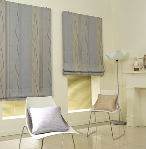Stylish window curtains and chair pillow covers made with Fuchi`s upholstery fabrics