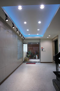 ColorStar`s wirelessly-controlled thematic lighting installed on an office ceiling.