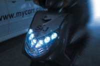 Mycarr's LED scooter headlamps are ready for the market.