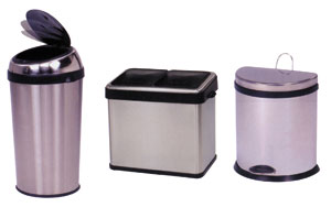 Henn-Yi makes a line of stainless-steel trash cans.