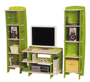 Legare`s ready-to -assemble bookcase and media stand combo offers storage for today`s sleeker TVs and gaming systems, which are playing a bigger role in kids` rooms.