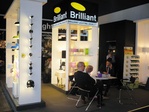 Brilliant promotes home lighting fixtures coupled with energy-saving bulbs.
