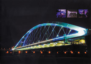 Everlight`s high-power LED lamps light up a bridge.