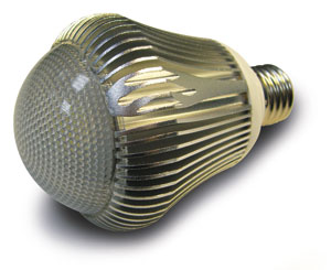 Big Sun`s PAR38 10-watt LED bulb features a patented design on thermal conductivity.