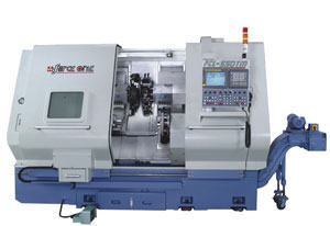 Twin-spindle CNC lathe developed by Force One.