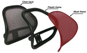 The easily assembled back mesh frame is the feature of the chair.