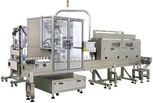 Super high-speed label/temper-evident sleeving machine.