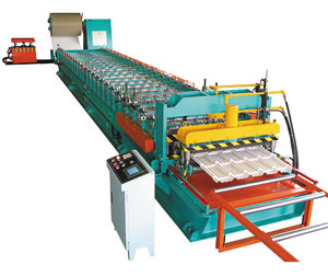 Steel stepped tile roll forming machine developed by Yunsing.