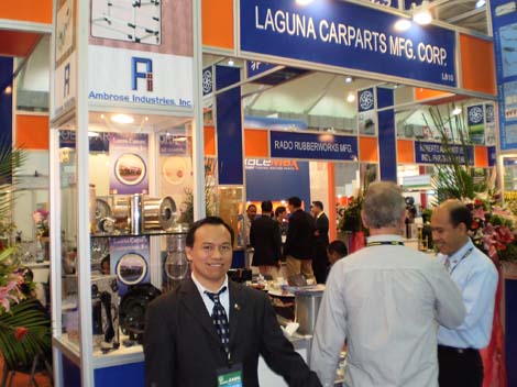 Gianfranco Desiderio, R&D engineer of Auto Consulting Sa.s. Di Cofano A. & C. of Italy and Marcelino L. Galido, marketing services manager of Laguna Carparts Mfg. Inc. of the Philippines.