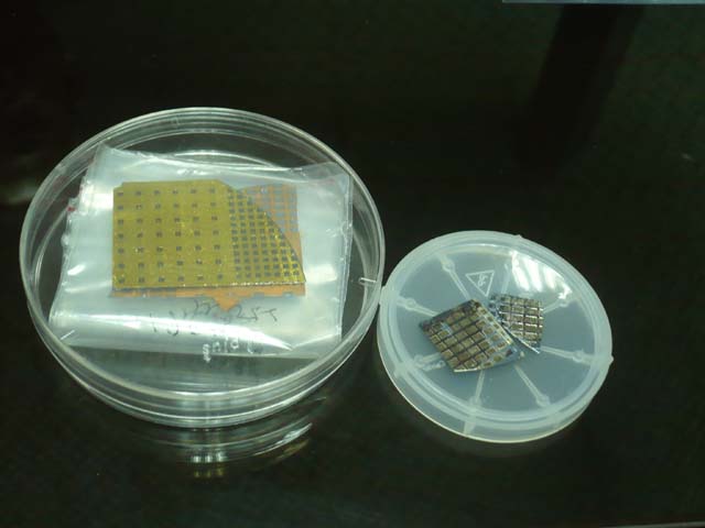 Segments of an experimental 4-inch WLP wafer from Su’s laboratory. Segments of an experimental 4-inch WLP wafer from Su’s laboratory.