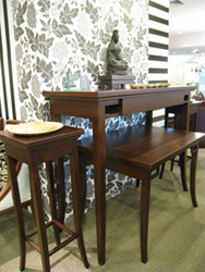 Traditional Chinese worshipping table set with a touch of modern lines. 