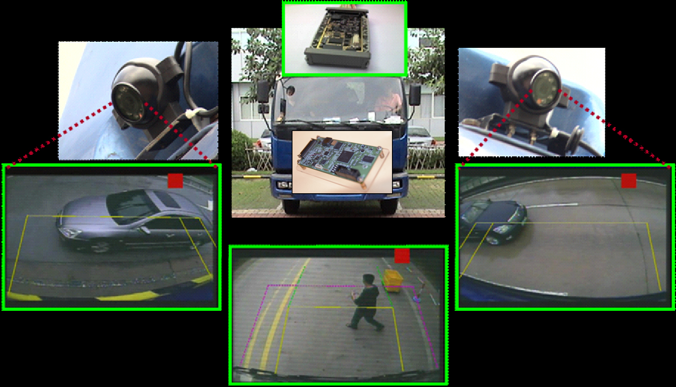 The blind-spot detection system for semi-trailer trucks and real-world applications. 