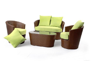 Outdoor furniture bridges people and nature.