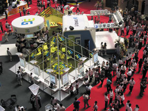 Wielding a well-developed information-communication technology industry is Taiwan’s foremost advantage to develop intelligent green building industry. Pictured is an ICT trade fair in Taipei.