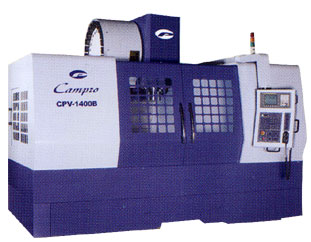 CPV-series CNC vertical machining center with square guideways on three axes from Campro.