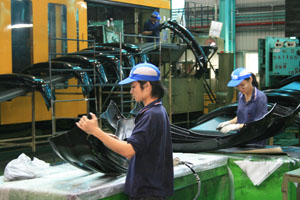 A buzzing production line at Tong Yang Industrial’s Tainan plant.