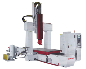 Boarke`s moving-bridge type CNC machining center. Boarke`s moving-bridge type CNC machining center.