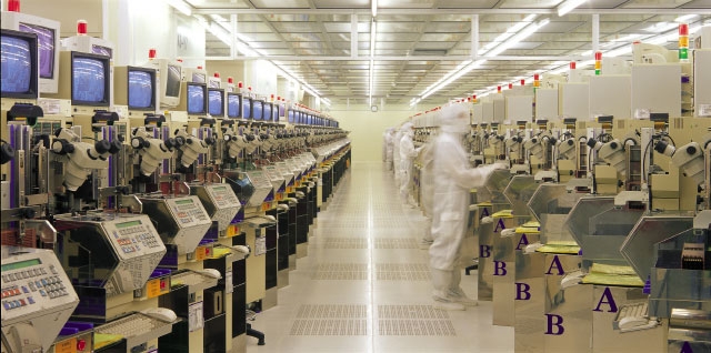 Strained Taiwanese chip assemblers are scrambling for new capacity. Shown here is a production line at ASE. (photo courtesy ASE)
