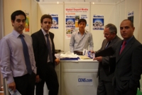 CENS representative (center) with buyers at BIEMH.