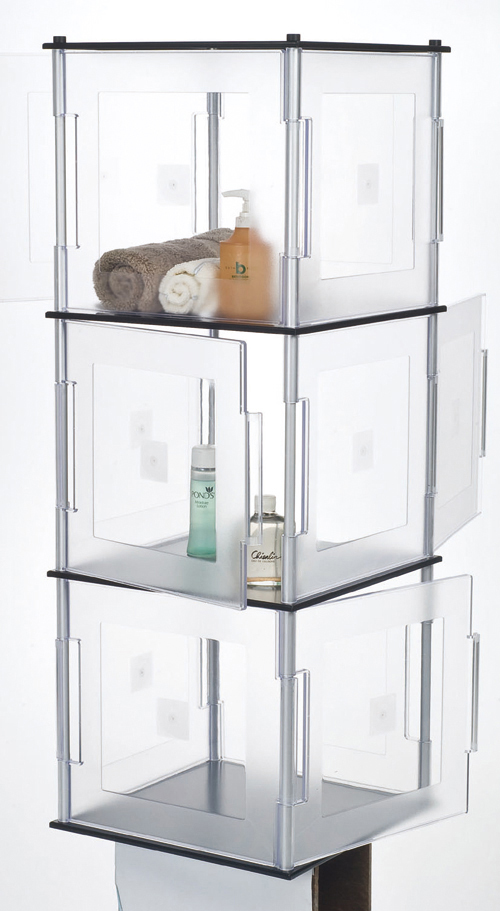 Zona’s Shower Cabby series cabinets are functional and visually attractive.