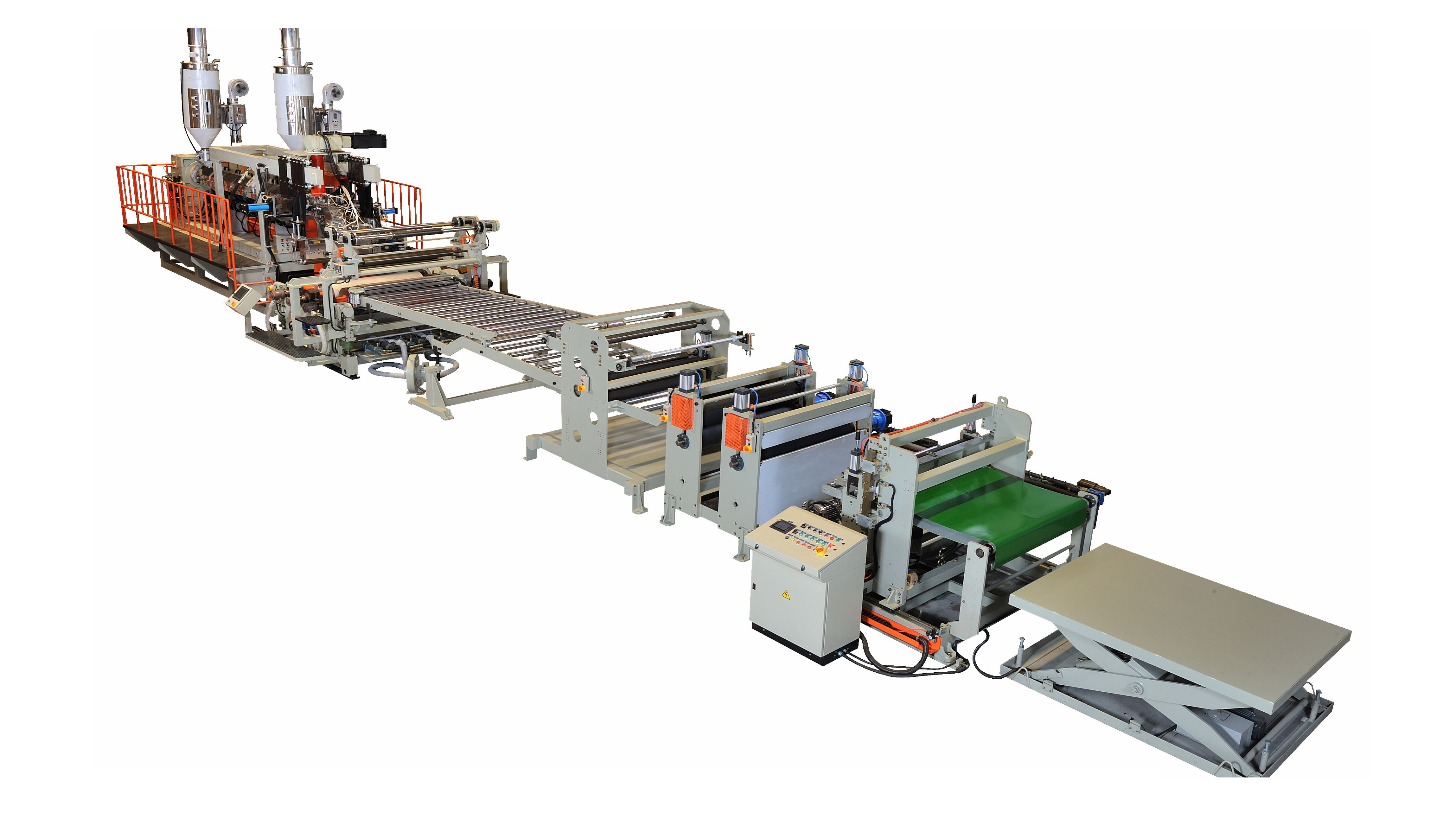 Hollow sheet profile extrusion line.