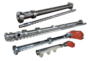 Extrusion screws, barrels, and gearboxes developed by Lung Chang.