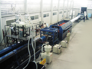Plastic foam extrusion line developed by Pitac.