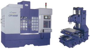The vertical machining center developed by Campro is made for heavy-duty cutting and loading. The vertical machining center developed by Campro is made for heavy-duty cutting and loading.
