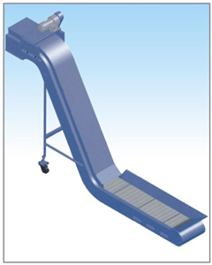 Steel belt chip conveyor.