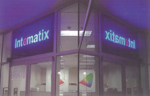 Intermatix’s phosphor-coated signage is brighter and more colorful than traditional counterparts. 