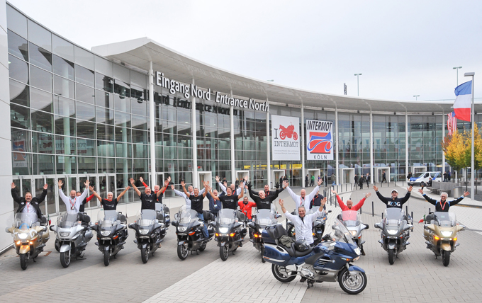 The north entrance of the 2010 INTERMOT Cologne, one of the world`s largest motorcycle, scooter, and bicycle trade fairs.
