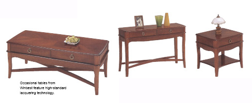 Occasional tables from Winbest feature high-standard lacquering technology.