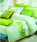 Elegant embroidery features the combination of green and white color, highlighting the everlasting theme of spring and summer.