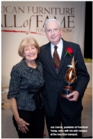 Joe Carroll, publisher of Furniture/Today, seen with his wife Hodges at the induction banquet.