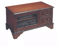  TV561 in mahogany finish. Storage for satellite box and DVD player plus storage drawers for DVDs
