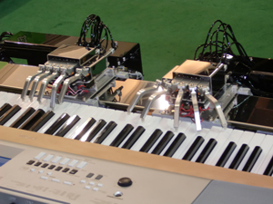 The Hiwin-developed piano-playing robotic arms captured attention at TIROS 2010.