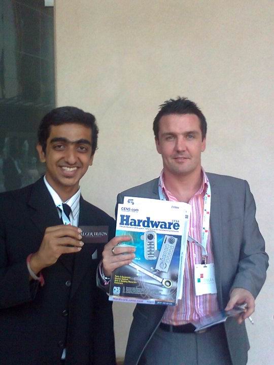 CENS local representative (left) with a visitor at The Big 5 Exhibition Dubai.